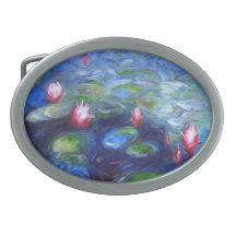Claude Monet: Water Lilies 2 Oval Belt Buckles