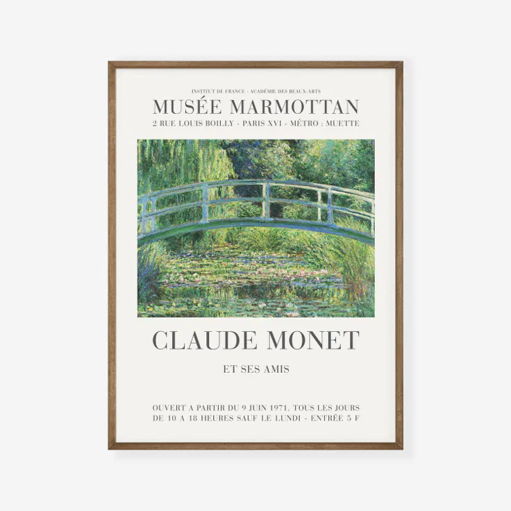 Claude Monet Water Lilies Japanese Footbridge Pond Poster Zazzle