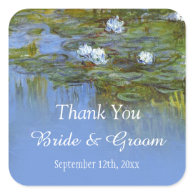 Claude Monet waterlily wedding favor than you Sticker