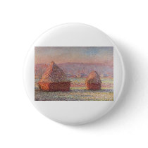 Claude Monet - White Frost Sunrise buttons by Goozhi Claude Monet - White Frost Sunrise buttons