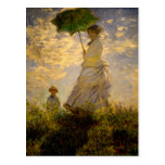 Claude Monet - Woman with a Parasol (1875) Postcar Post Card