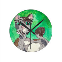 Claudia the Calico Cat Clocks