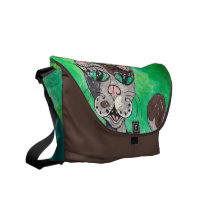 Claudia the Calico Cat Rickshaw Messenger Bag