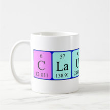 Claudio periodic table name mug
