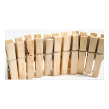 Clavijas de ropa de madera tarjetas personales