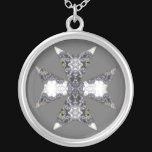 Claws and Fangs Cross Kaleidoscope Mandala Necklace