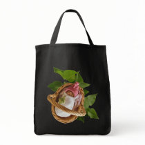 Clay Baby, Pink Hat: Sculpture, Leaves Canvas Bags