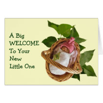 Clay Baby, Pink Hat: Sculpture, Leaves Card