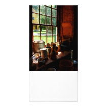 Clay Jars on Windowsill Custom Photo Card