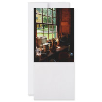 Clay Jars on Windowsill Custom Rack Card