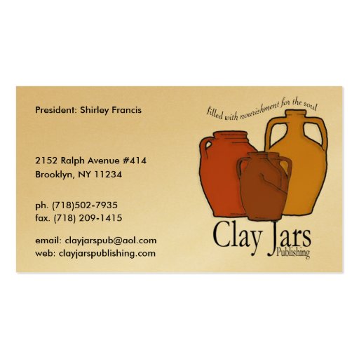 Clay Jars Publishing Business Card Templates (front side)