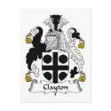 Clayton Family Crest postcards