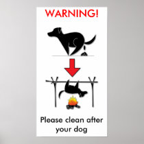 Clean after your dog! NO DOG POOP please! - POSTER posters