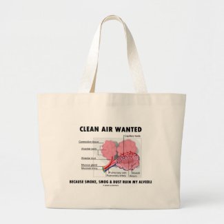 Clean Air Wanted (Health & Medicine Alveoli Humor) Tote Bag