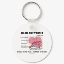 Clean Air Wanted (Health & Medicine Alveoli Humor) keychains by wordsunwords Clean Air Wanted (Health & Medicine Alveoli Humor) keychains
