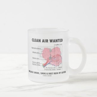 Clean Air Wanted (Health & Medicine Alveoli Humor) Coffee Mugs