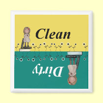 Clean and Dirty Dishwasher Magnet magnets