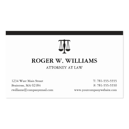 Clean Attorney Business Card - Add Your Logo (front side)