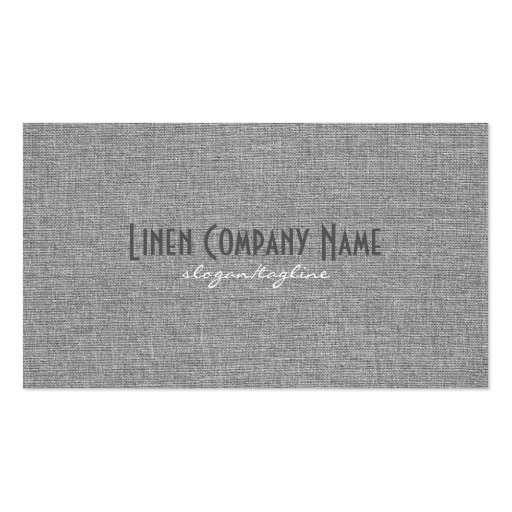 Clean Black & Gray Linen Burlap Texture Business Card Template (front side)