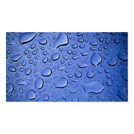 Clean Blue Water Droplets Business Card Template (front side)