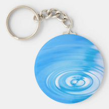 Clean blue water ripples keychain