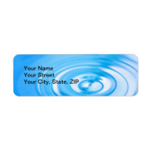 Clean blue water ripples custom return address labels