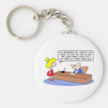clean desk award fired key chains