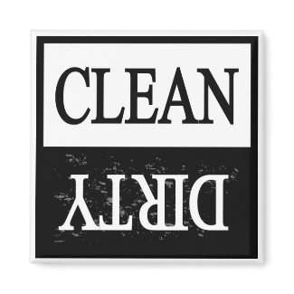 Clean dirty-Black border dishwasher magnet magnet