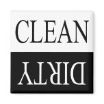 Clean dirty-Black dishwasher magnet