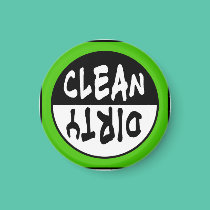 Clean-Dirty Dishwasher Magnet in Green and BW magnets