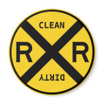 Clean Dirty Dishwasher Railroad Crossing Refrigerator Magnet