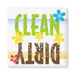 Clean Dirty Flower Refrigerator Magnet