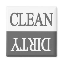 Clean dirty-grey dishwasher magnet