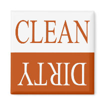 Clean dirty-Orange dishwasher magnet