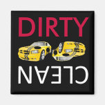 Clean-Dirty race car Dishwasher Magnets magnets