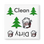 Clean dirty santa Dishwasher Magnets