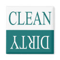 Clean dirty-Teal dishwasher magnet magnet