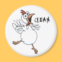 CLEAN dishwasher (happy chicken) magnets by graphicdoodles CLEAN dishwasher (happy chicken) magnets
