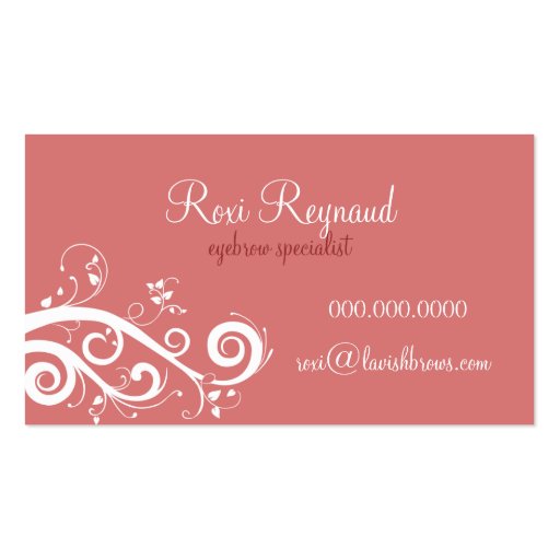 Clean Floral Cosmetology Business Card (Pnk) (back side)