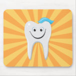 Clean happy cartoon tooth with tooth paste mousepads
