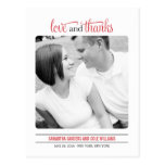 Clean Look Wedding Thank  You Card postcards