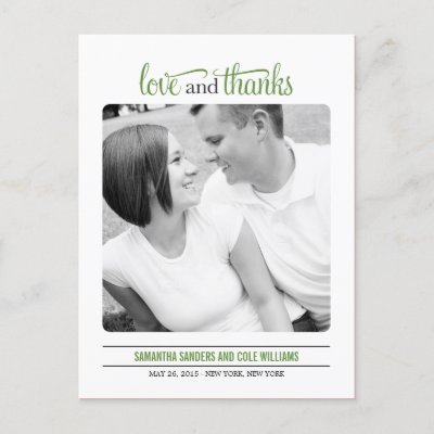 Clean Look Wedding Thank  You Card Postcards