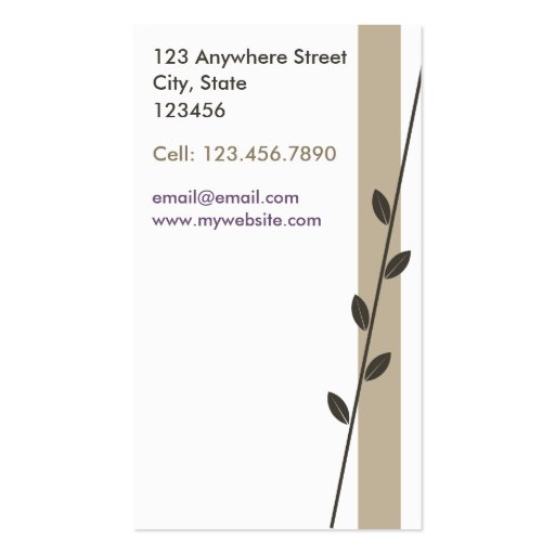 Clean Modern Branch Business Card (back side)