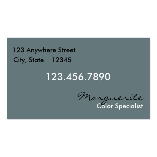 Clean, Modern Salon Business Card (back side)