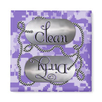 Clean N Dirty Dog Tags 1 (Dishwasher Magnet)