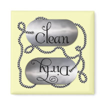 Clean N Dirty Dog Tags 4 (Dishwasher Magnet)