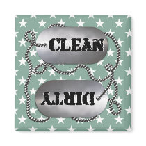 Clean N Dirty Dog Tags 7 (Dishwasher Magnet)
