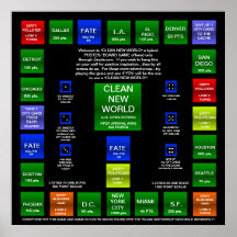 CLEAN NEW WORLD BOARD GAME (U.S. EDITION) POSTERS