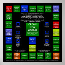 CLEAN NEW WORLD BOARD GAME (WORLD EDITION) POSTERS