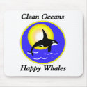 Clean Oceans Happy Whales Mouse Pad mousepads by Paintedlynx Clean Oceans Happy Whales Mouse Pad mousepads